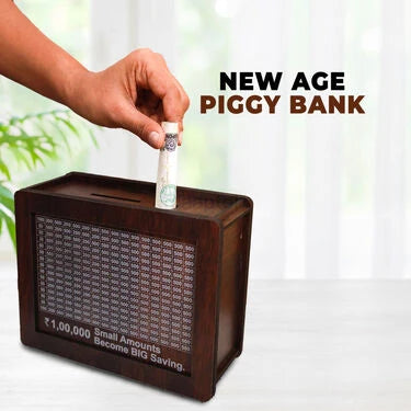 Wooden Savings Box for Kids & Adults