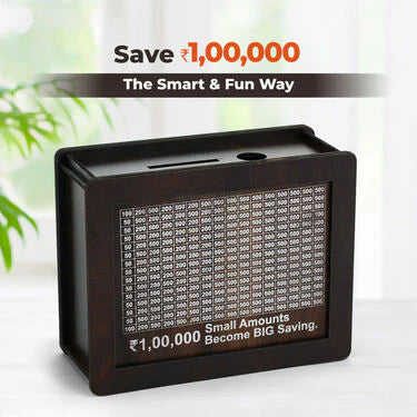 Wooden Savings Box for Kids & Adults