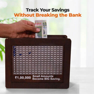 Wooden Savings Box for Kids & Adults