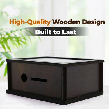 Wooden Savings Box for Kids & Adults